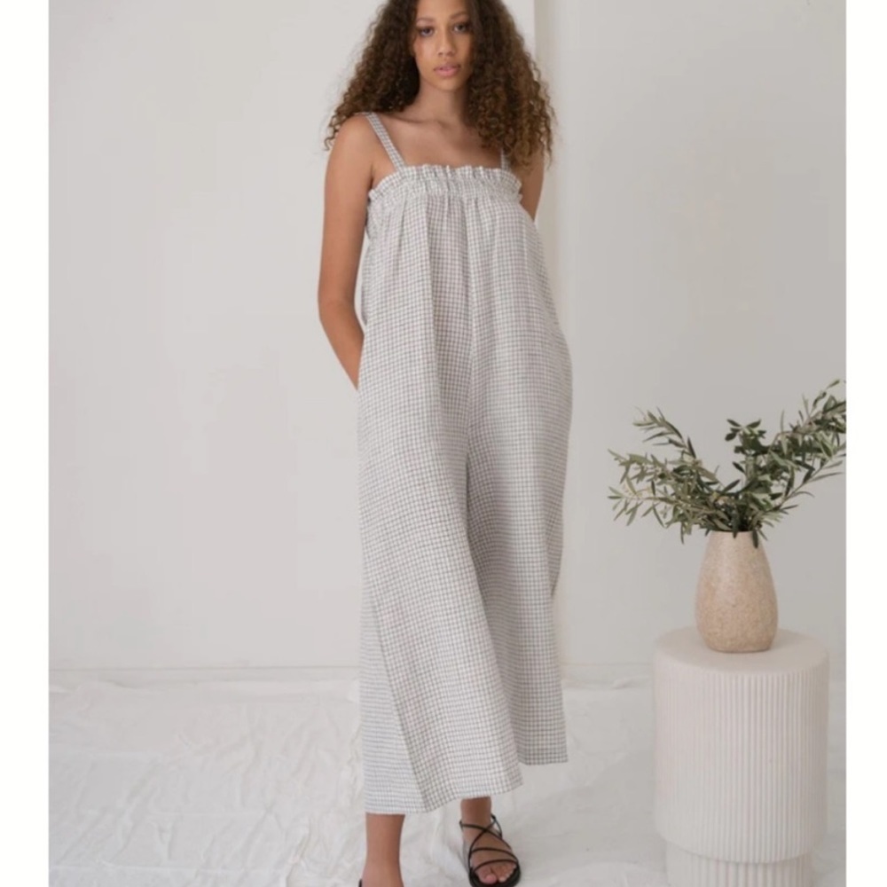 NWT Laude the label Laurel Jumper jumpsuit - Natural Checker